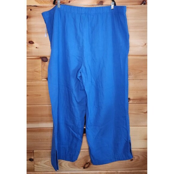 Old Navy High Waisted Woman's Plus Size 3X Wide Leg Pants Blue Comfort Pockets - Picture 8 of 8